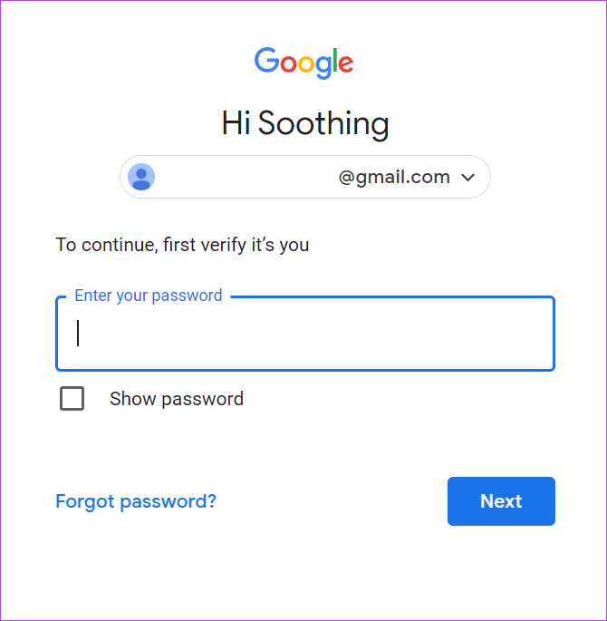  رمز عبور را برای تأیید هویت خود وارد و روی Next کلیک نمایید.